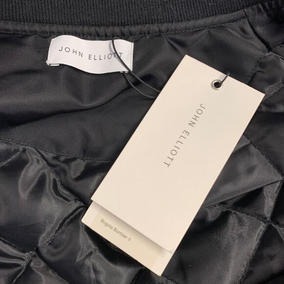 JOHN ELLIOTT Bogota II Size S Black Nylon Zip Up Bomber Jacket - Picture 4 of 8